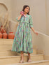 Women Printed Pure Cotton Fit & Flared Midi Ethnic Dresses